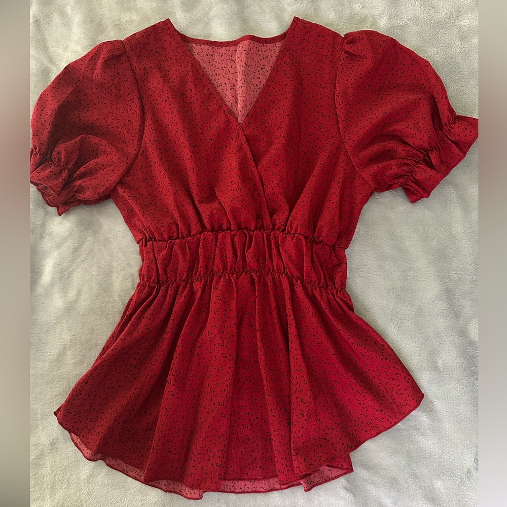 Red Peplum Top